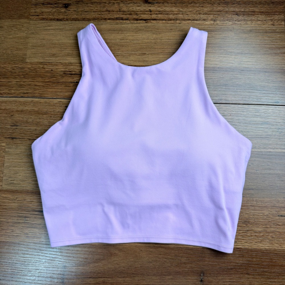 Athleta Purple/Lilac Conscious Crop Tank Top High Neck Racerback S Athleisrue